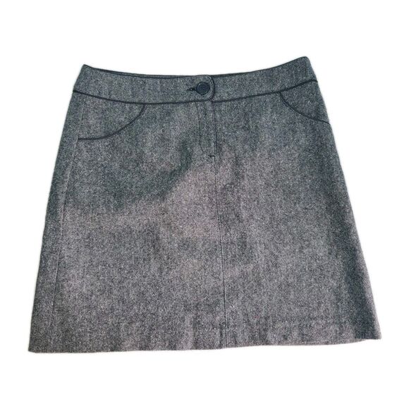 Womens Wool Blend Skirt Sz 14 Above Knee Lined Tweed By H&M Preppy Academia - Picture 1 of 10